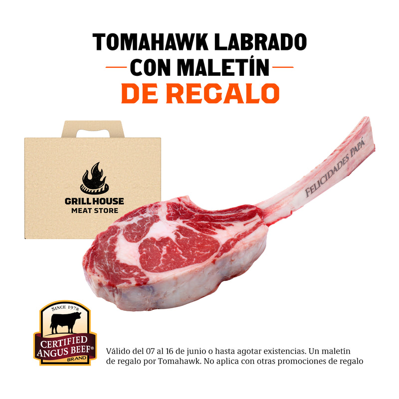 Tomahawk Certified Angus Beef®brand 1.1 kg de 1.5" Labrado "Felicidades papá"